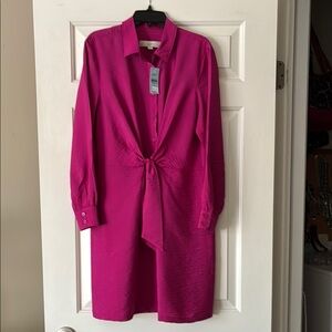 NWT Elegant Pink Button-Down Dress